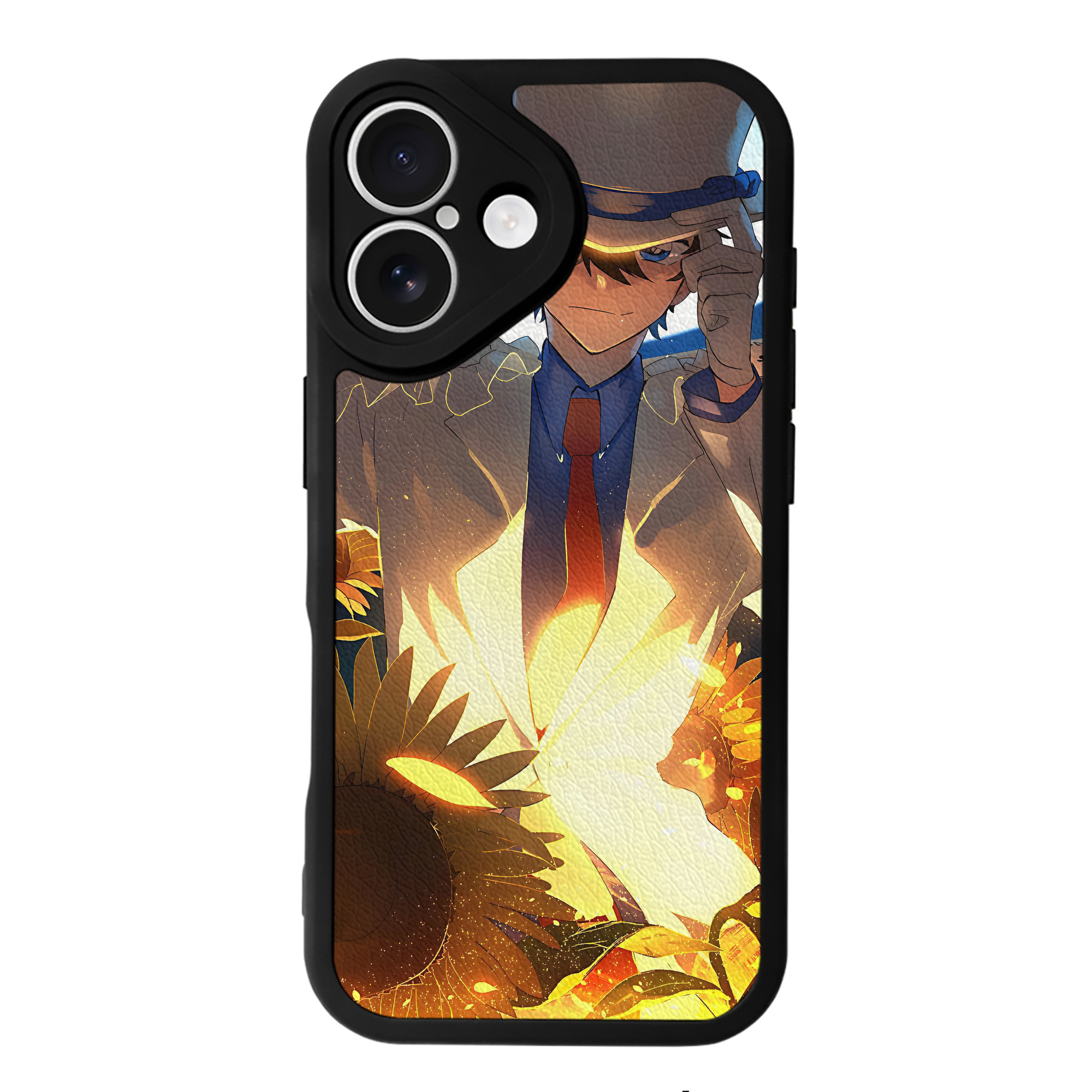 （画像用） 名探偵コナン Detective Conan 【iPhone 16シリーズ対応】シリコンスマホケース（レザー調） 材質：シリコン